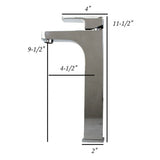 LEWIS Square Design Solid Brass Single Hole Bathroom Vanity Faucet