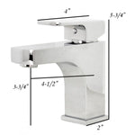 LOWA Solid Brass Square Design Single-hole Bathroom Vanity Faucet