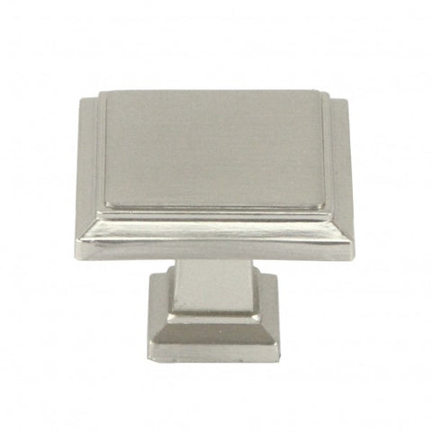 ROMA Solid Square Brushed Nickel Finish Cabinet Drawer Knob