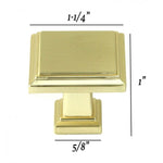 ROMA Solid Square Brushed Champagne Gold Finish Cabinet Drawer Knob