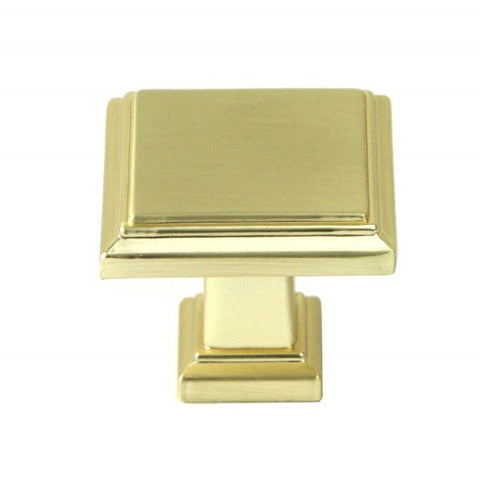 ROMA Solid Square Brushed Champagne Gold Finish Cabinet Drawer Knob