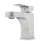 LOWA Solid Brass Square Design Single-hole Bathroom Vanity Faucet