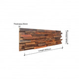 Solid Wood Dark Oak Color Rectangular shape Wall Panel