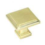 ROMA Solid Square Brushed Champagne Gold Finish Cabinet Drawer Knob