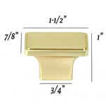 NEPOLI Rectangle Brushed Champagne Gold Cabinet Drawer Knob